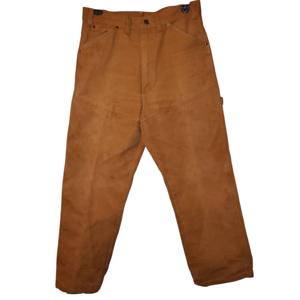 Double-front canvas work pants Caterpillar (CAT) measurements Waist 30.25". Inse